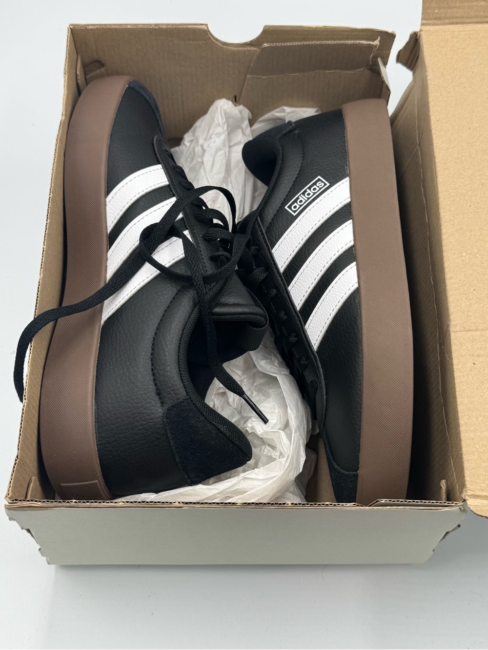 Adidas VL Court 3.0 Sneakers Black White Gum Sole Men’s Size 8 New in Box - Picture 12 of 12